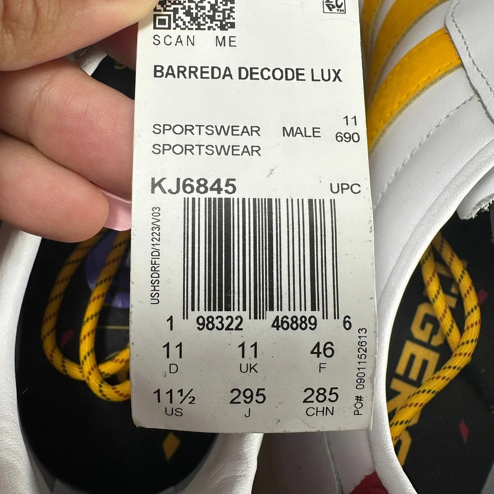 Adidas Barreda Decode Grambling State Tigers Men 11.5 White Yellow NEW KJ6845